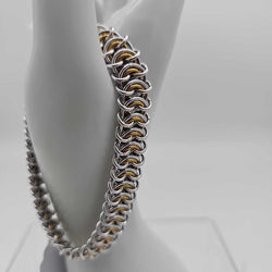 8" Silver Gold Vertebrae Bracelet - view 1