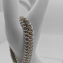 8" Silver Gold Vertebrae Bracelet - view 2