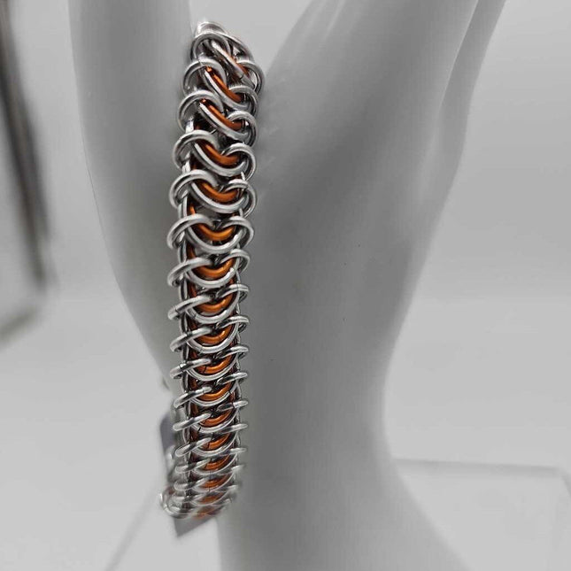 8" Silver Orange Vertebrae Bracelet