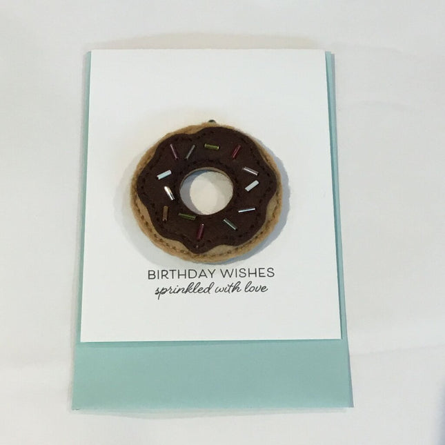 Felt Donut Charm Birthday Greeting Card