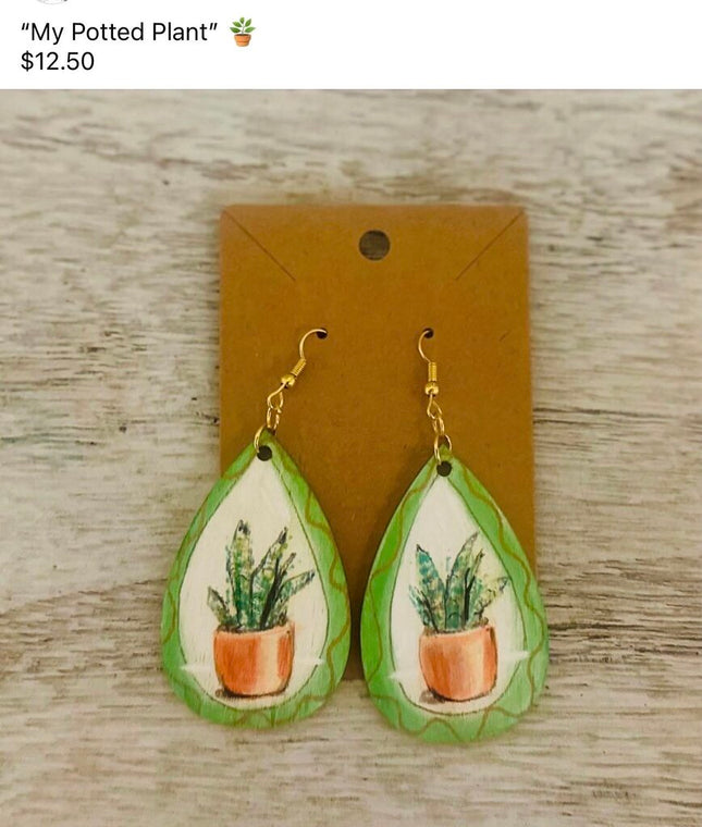 Potted Plant Earring