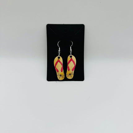 Flip Flop with Dragonfly pink strap earrings