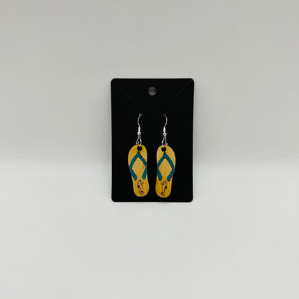 Flip Flop with Sea Horse blue strap earrings