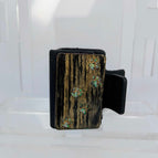 Black background, white glitter paws