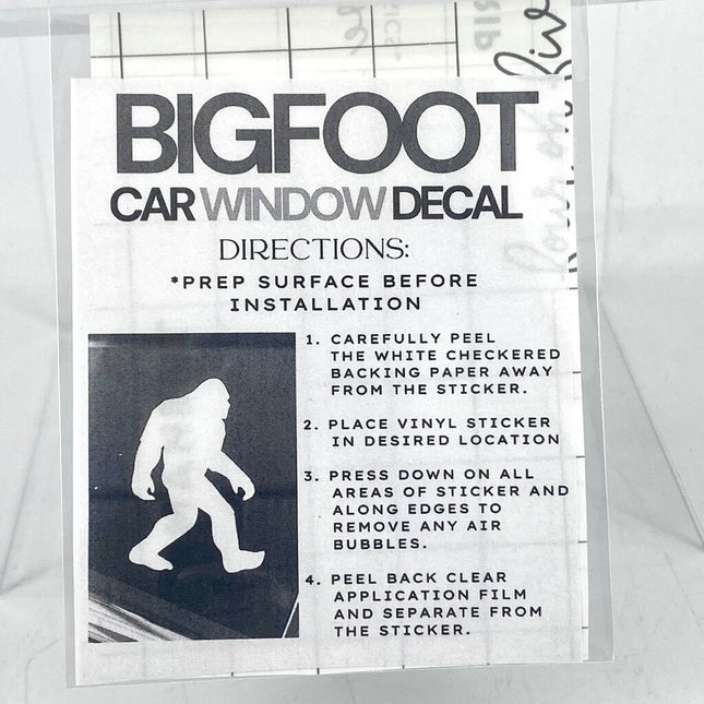 Bigfoot car window decals