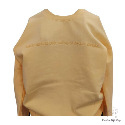 Introverted But Willing to Discuss Books Crewneck Embroidered Sweatshirts