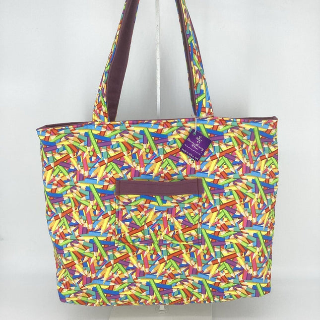 Colored pencil w/Purple reversible tote