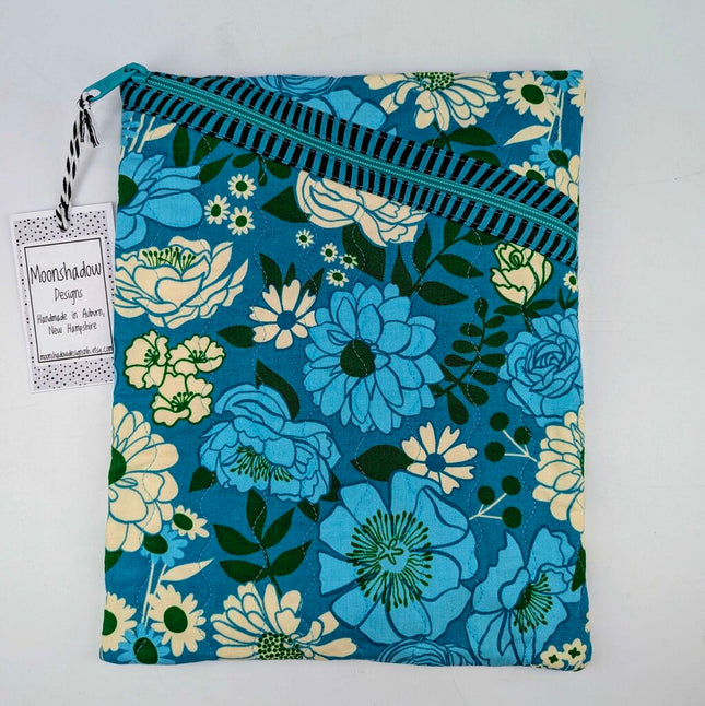 Diagonal Quilted Zip Pouch - Large