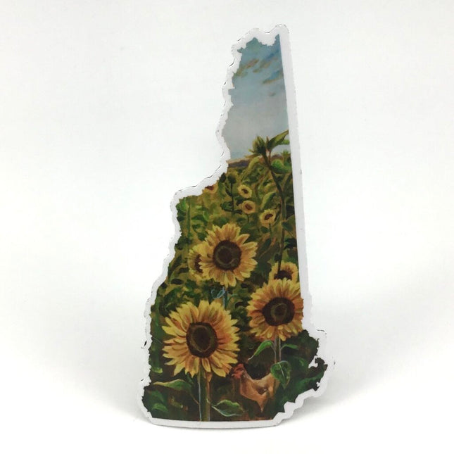 New Hampshire III Sunflower Vinyl Magnet
