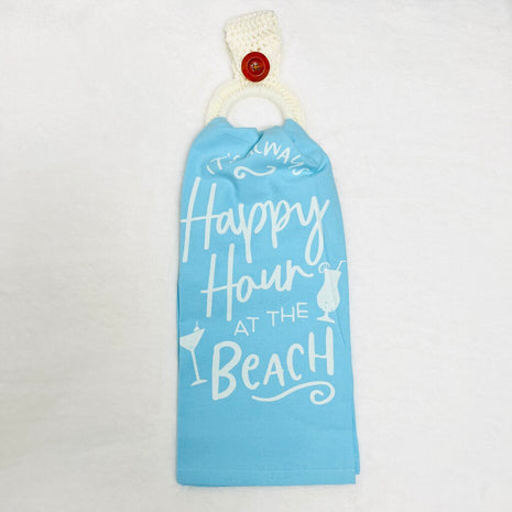 Hanging Towel Set - It's Always Happy Hour at the Beach