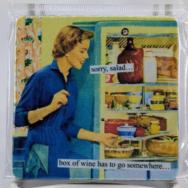 Sorry, salad ... box of wine has to go somewhere