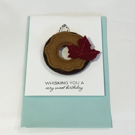 Felt Donut Charm Birthday Greeting Card