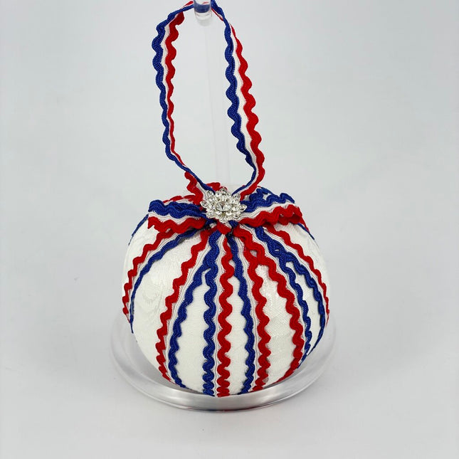 Red white and blue ornament