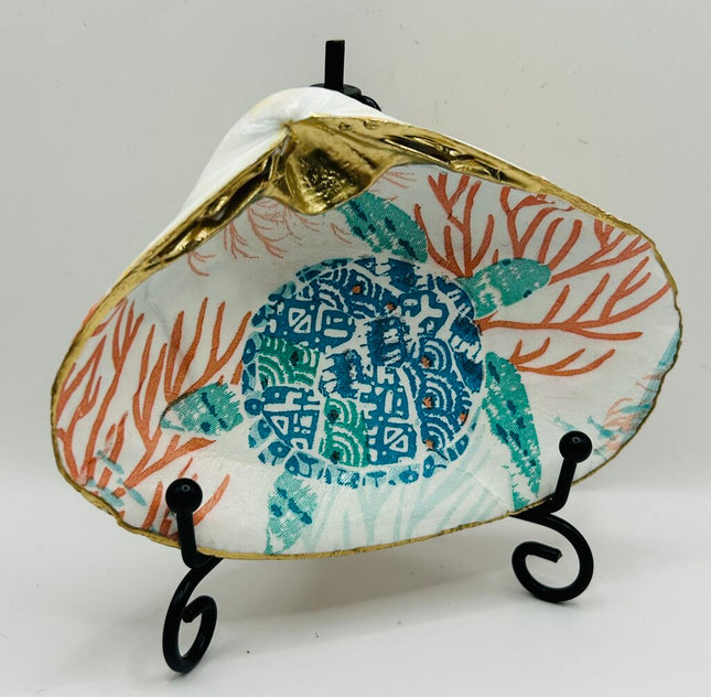 Artsy Sea Turtle Clam Dish from Jenness Beach, Rye, NH
