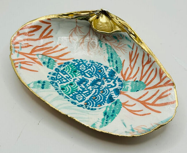 Artsy Sea Turtle Clam Dish from Jenness Beach, Rye, NH