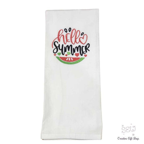 Hello Summer watermelon Embroidered Towel