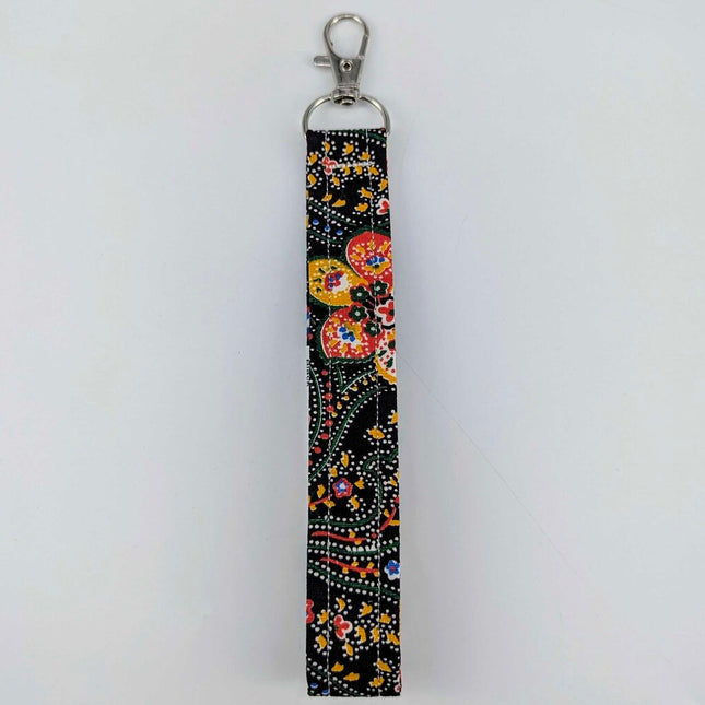 044 Light Blue Floral Keychain