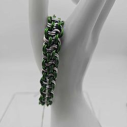 8 inch Silver and Green KVB bracelet - view 1