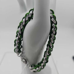 8 inch Silver and Green KVB bracelet - view 2