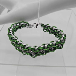 8 inch Silver and Green KVB bracelet - view 3