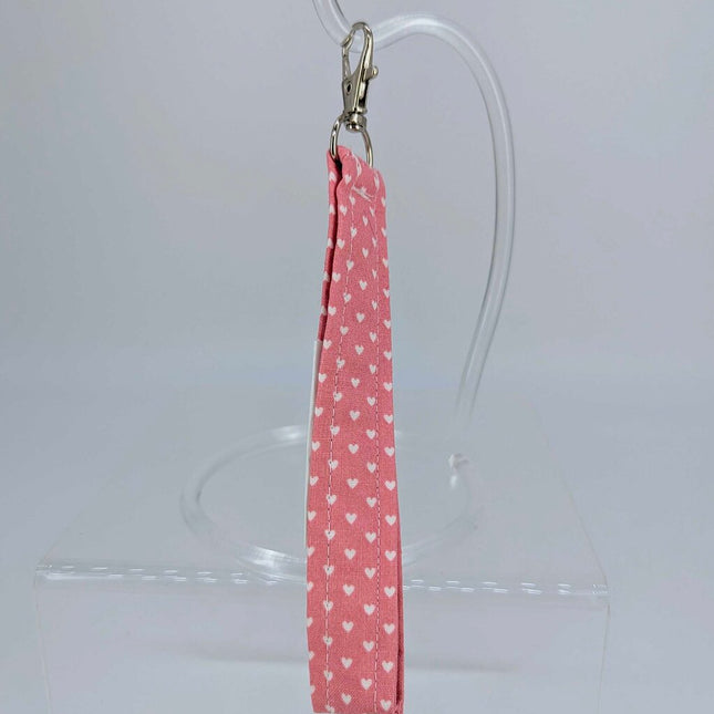 037 Red White Hearts Keychain