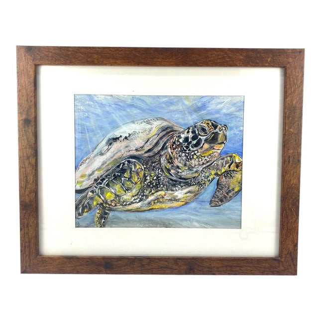 Turtle - framed acrylic painting