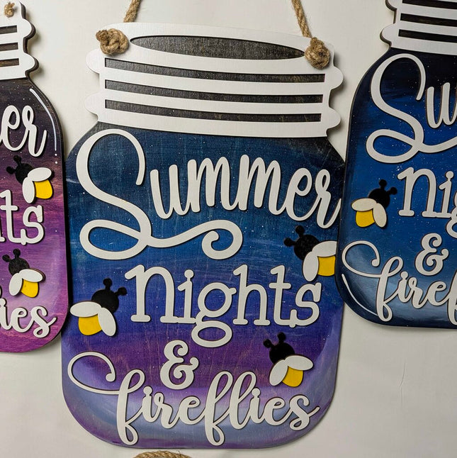 HD - Door Sign - Mason Jar Fireflies