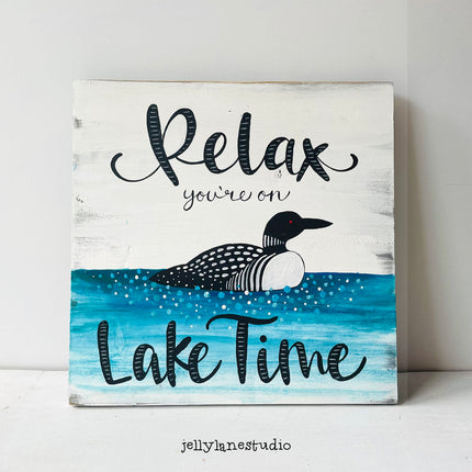 LOON LAKE LIFE RUSTIC SIGN