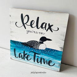 LOON LAKE LIFE RUSTIC SIGN - view 5