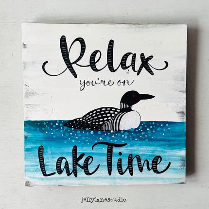 LOON LAKE LIFE RUSTIC SIGN