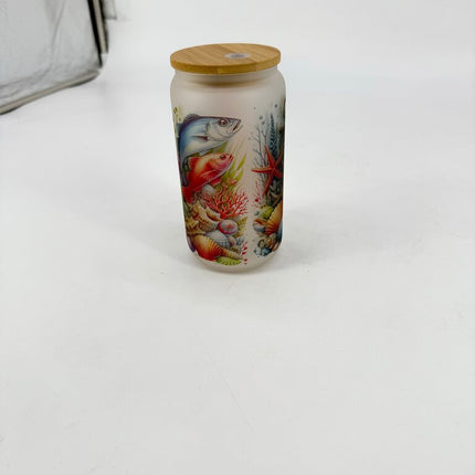 Ocean Themed Glass Tumbler