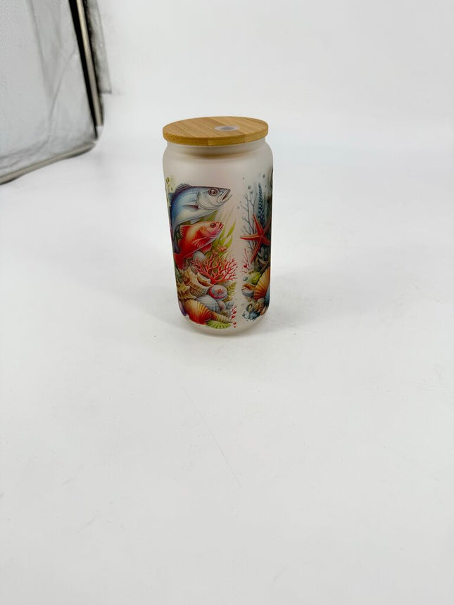 Ocean Themed Glass Tumbler