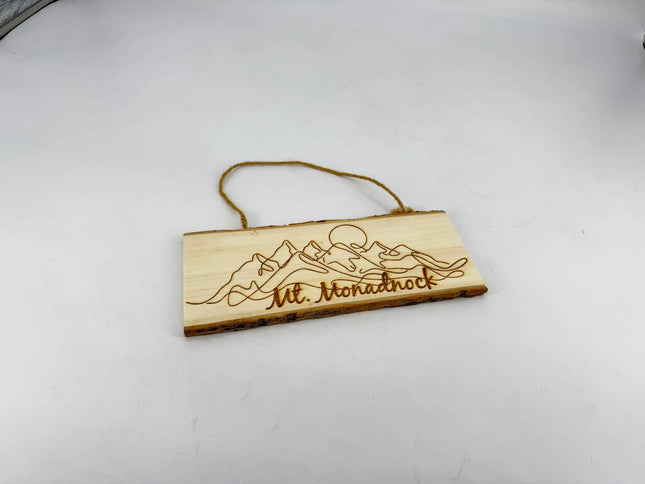 Engraved Mt Monadnock Wood Sign