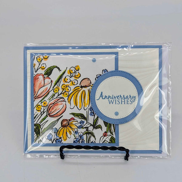 Mixed Media Floral Boho Blue