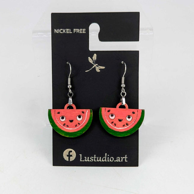Earrings - Smiley Watermelon