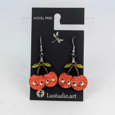 Earrings - Smiley Cherries