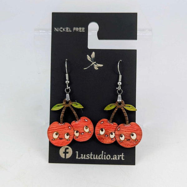Earrings - Smiley Cherries