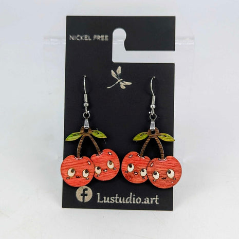 Earrings - Smiley Cherries