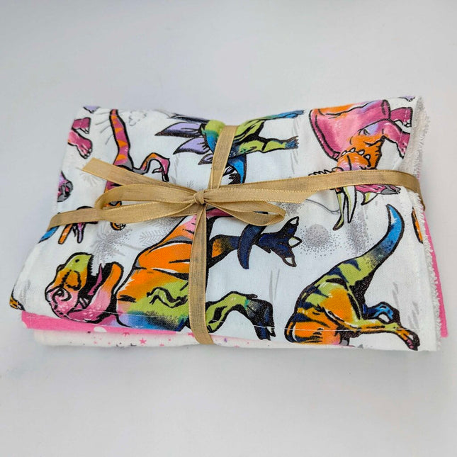 Burp Cloths 3 Pack - Pink Dinosaurs