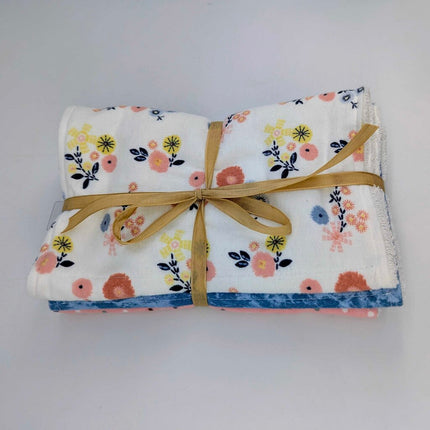 Burp Cloths 3 Pack - Soft Floral and Dots