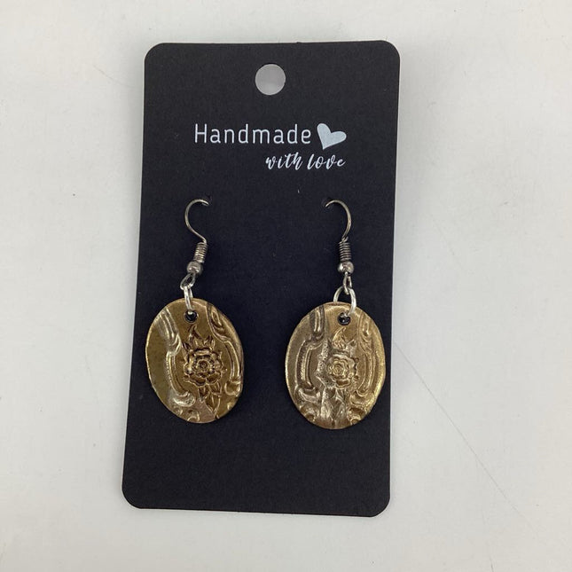 Oval flower Dangle Earrings