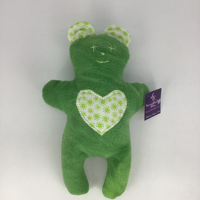Teddy Bear Green w/ green & white heart