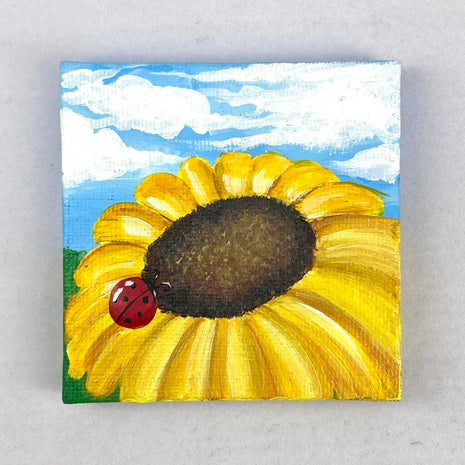Sunflower and Lady bug