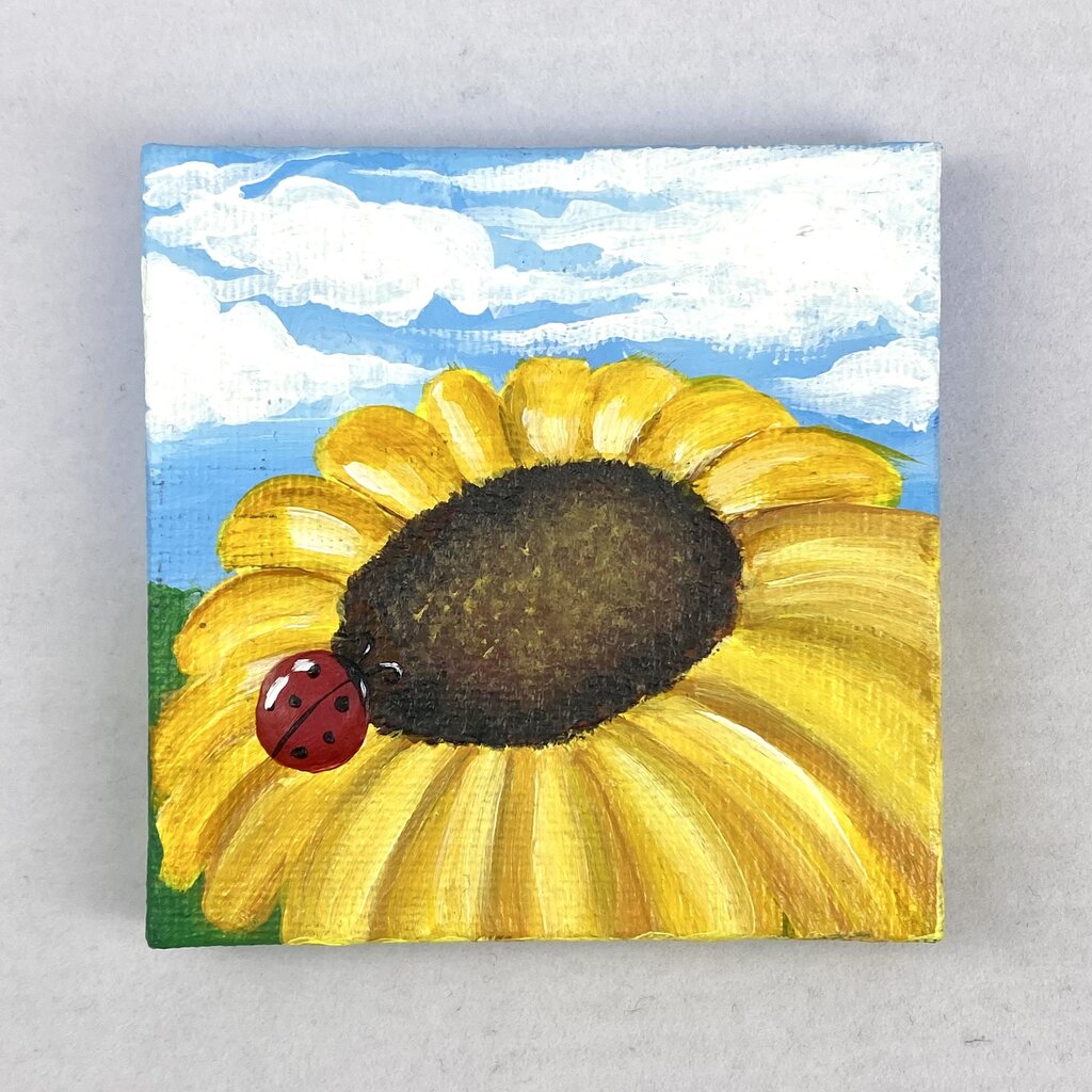 Sunflower and Lady bug