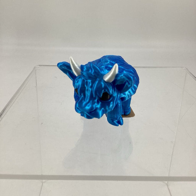 MINI HIGHLAND COW PUFF MMU BLUE/WHT