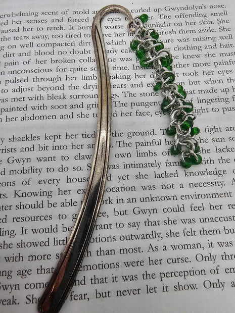 Green Beaded Shaggy Loop Bookmark
