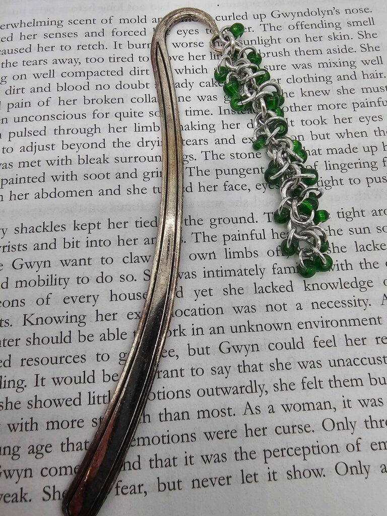 Green Beaded Shaggy Loop Bookmark