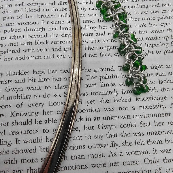 Green Beaded Shaggy Loop Bookmark