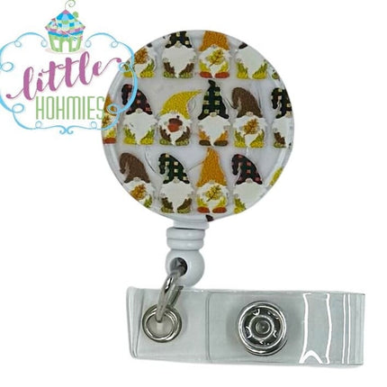 Acrylic Badge Reel - Fall Gnome