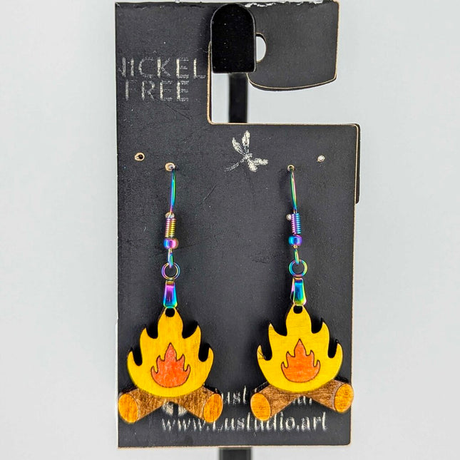 Earrings - Campfire (Rainbow hooks)